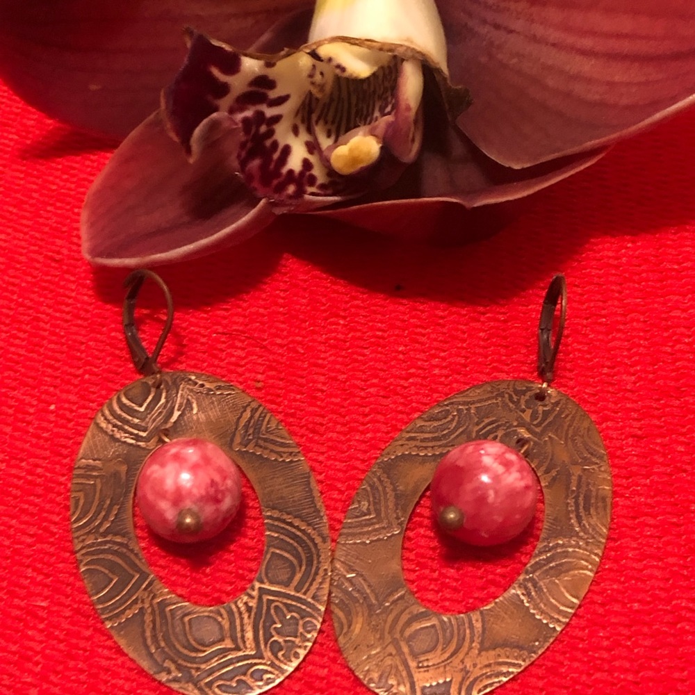 Custom created etched earrings